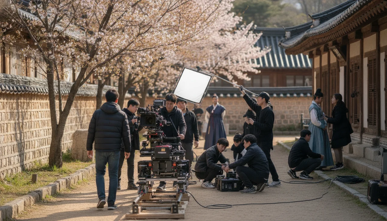 K-drama filming crew