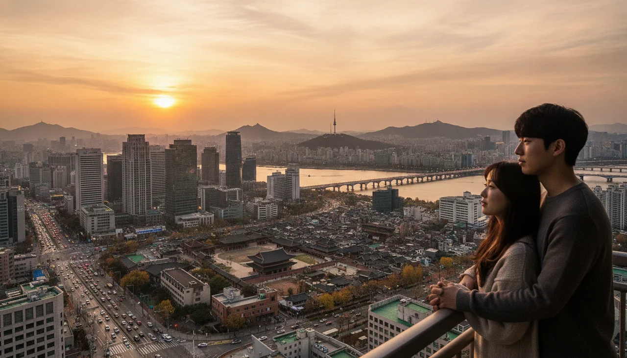 seoul city skyline at dusk