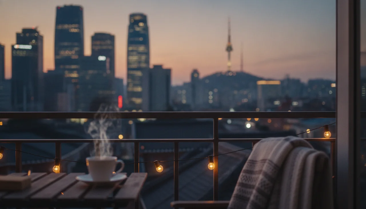 seoul skyline at dusk