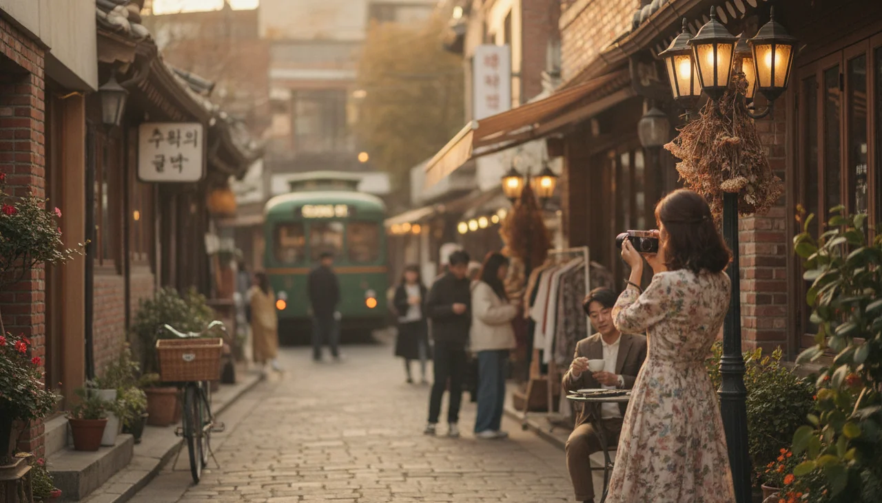 vintage Seoul street scene s