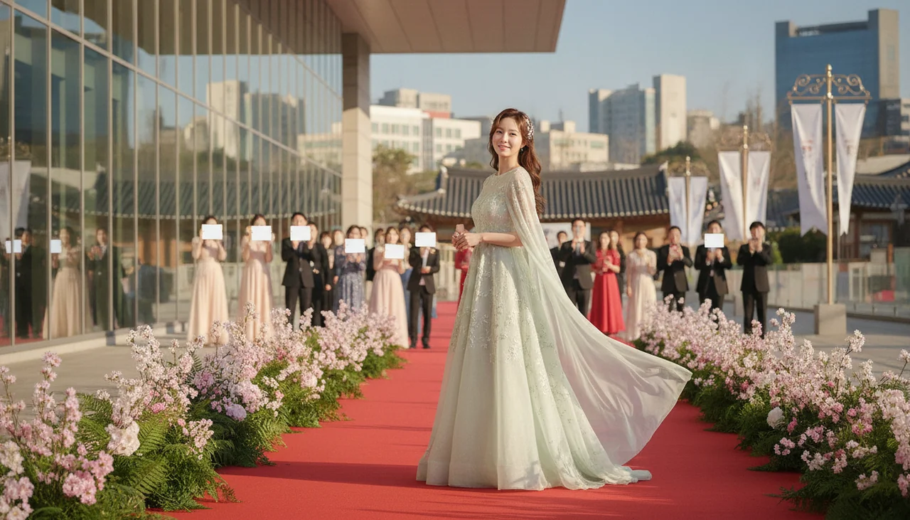 Actress on red carpet at awards