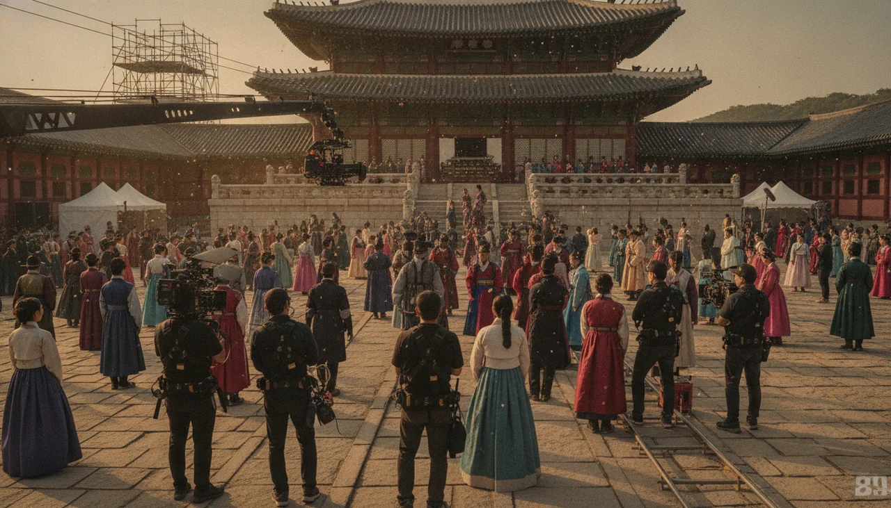 Crowd at a Joseon-era palace set