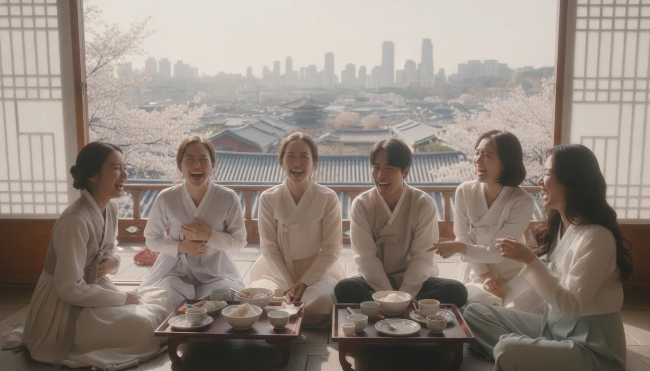 diverse group of friends laughing together