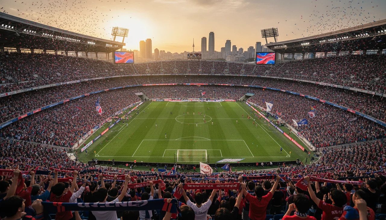 Football stadium crowd cheering