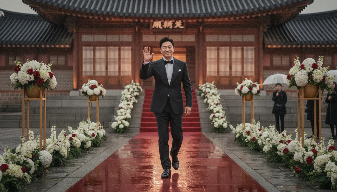 Hwang Jung-min on a red carpet