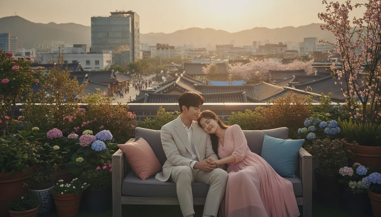 Park Seo-joon and Won Ji-an sharing a romantic moment