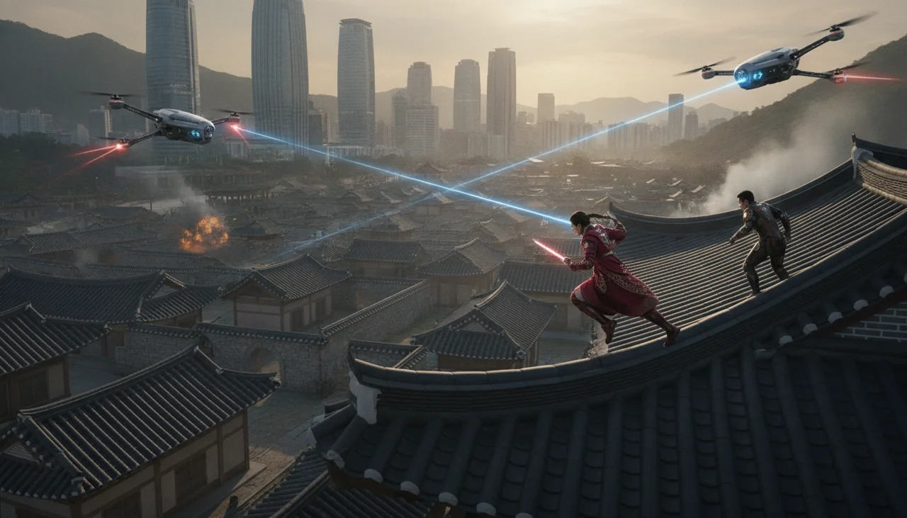 Sci-fi action scene