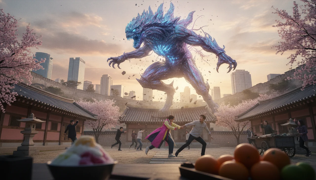 Sci-fi monster creature in action