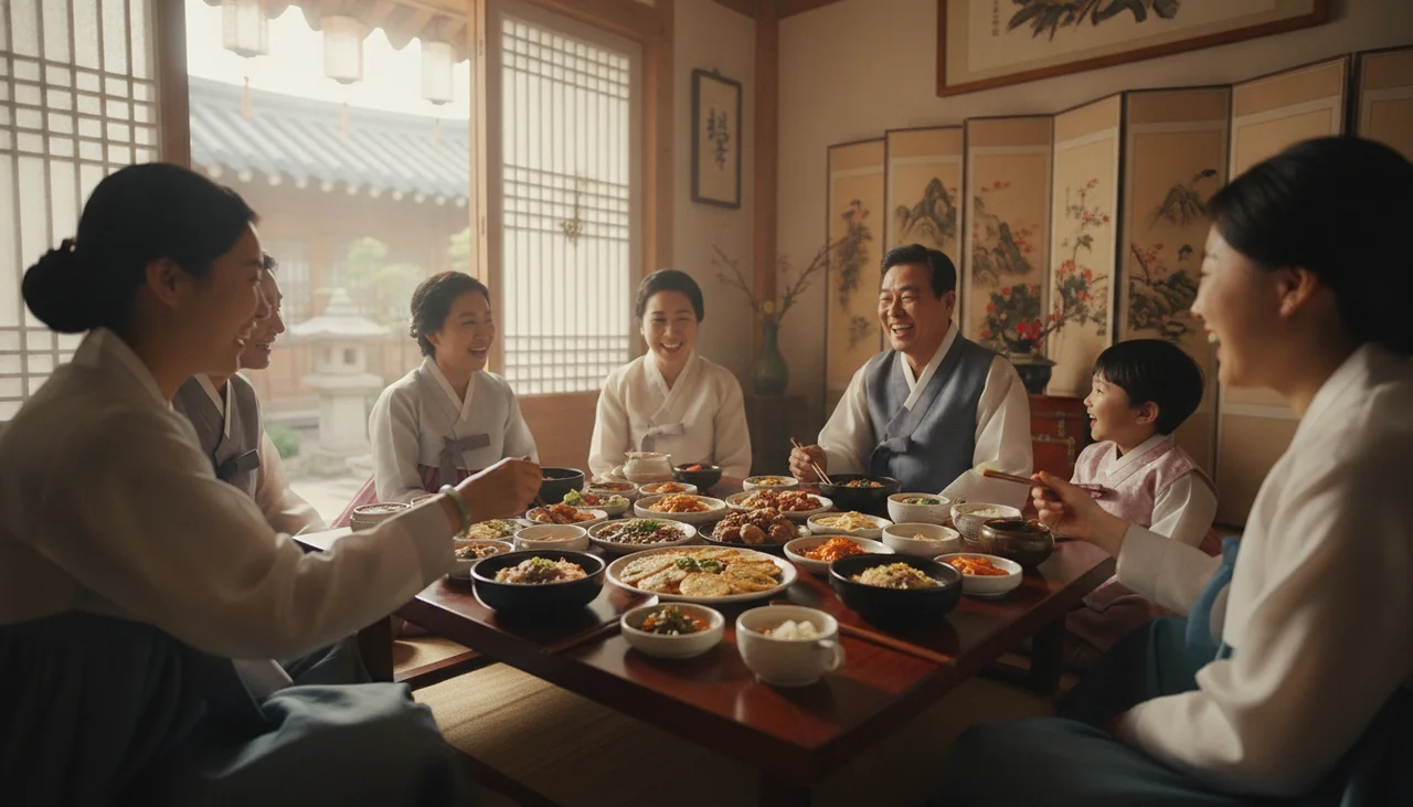 Traditional Korean family gathering