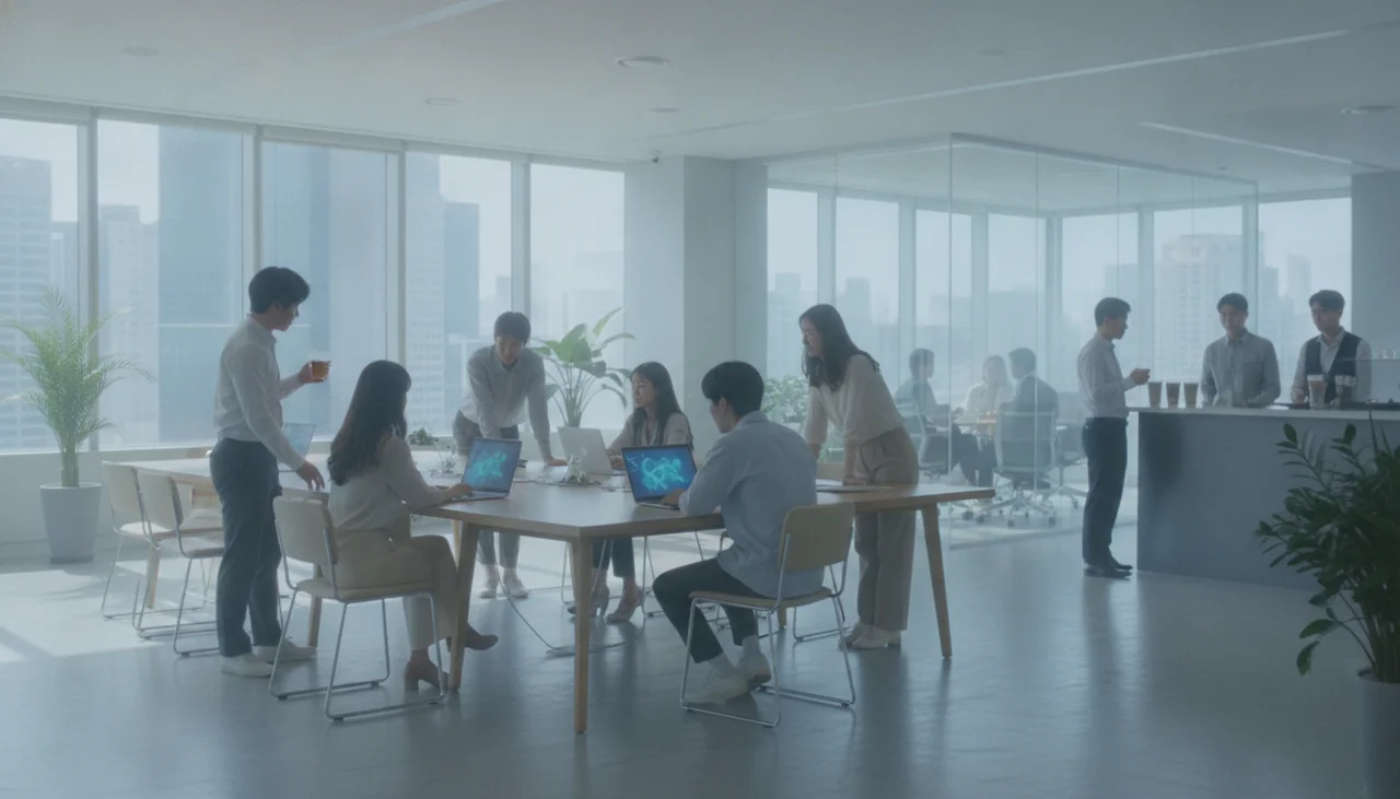 busy corporate office