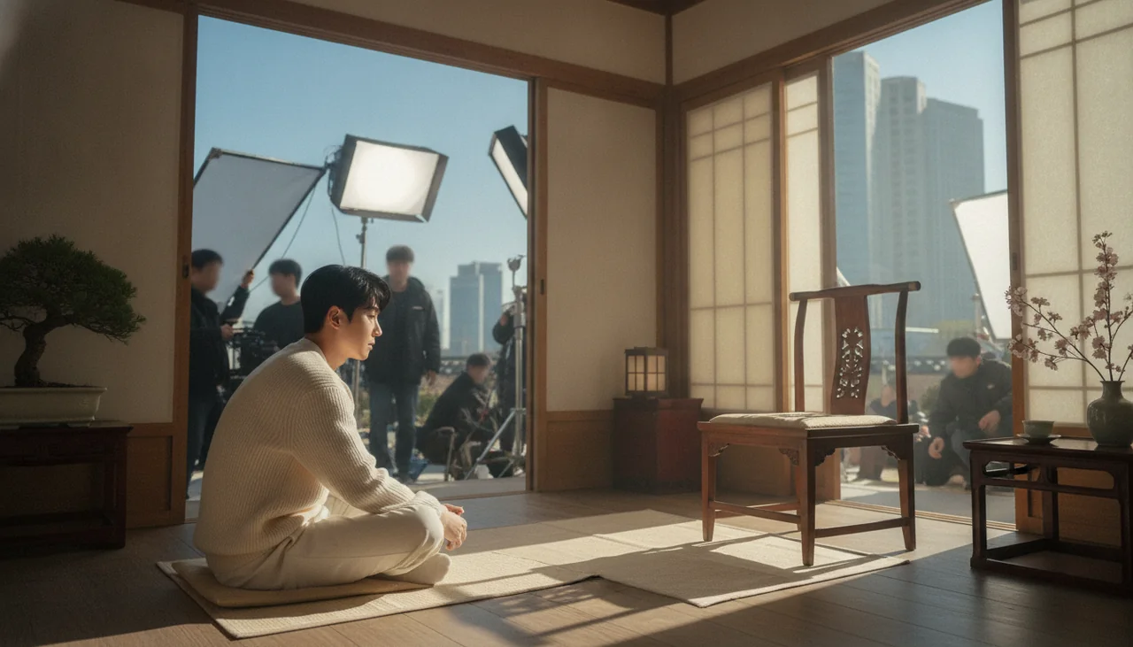 Man looking thoughtfully at an empty chair