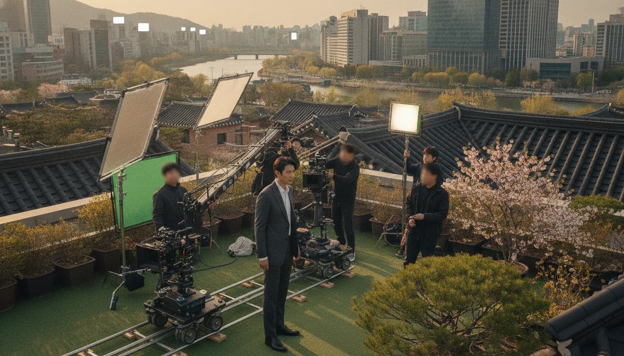 Gong Yoo acting on a film set