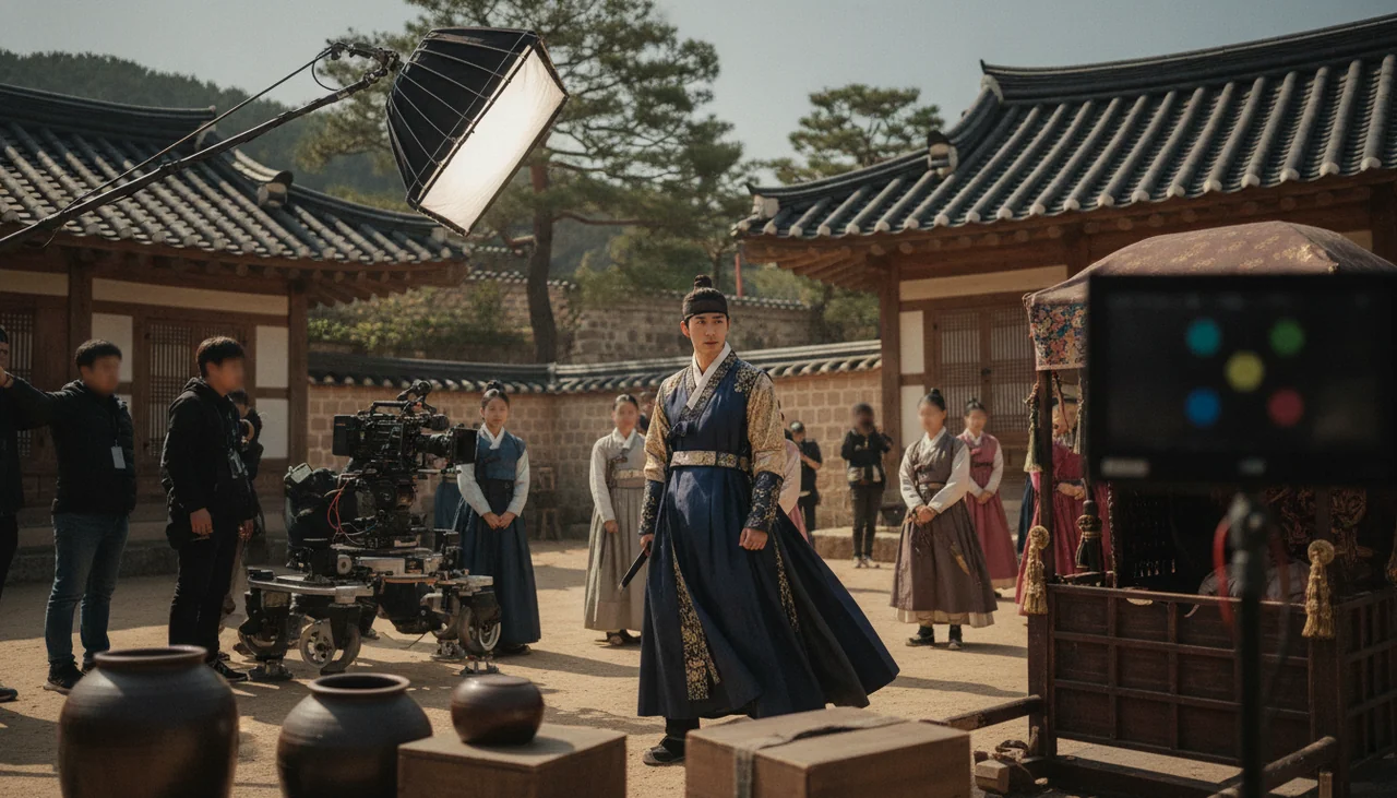 Kim Soo-hyun acting on set