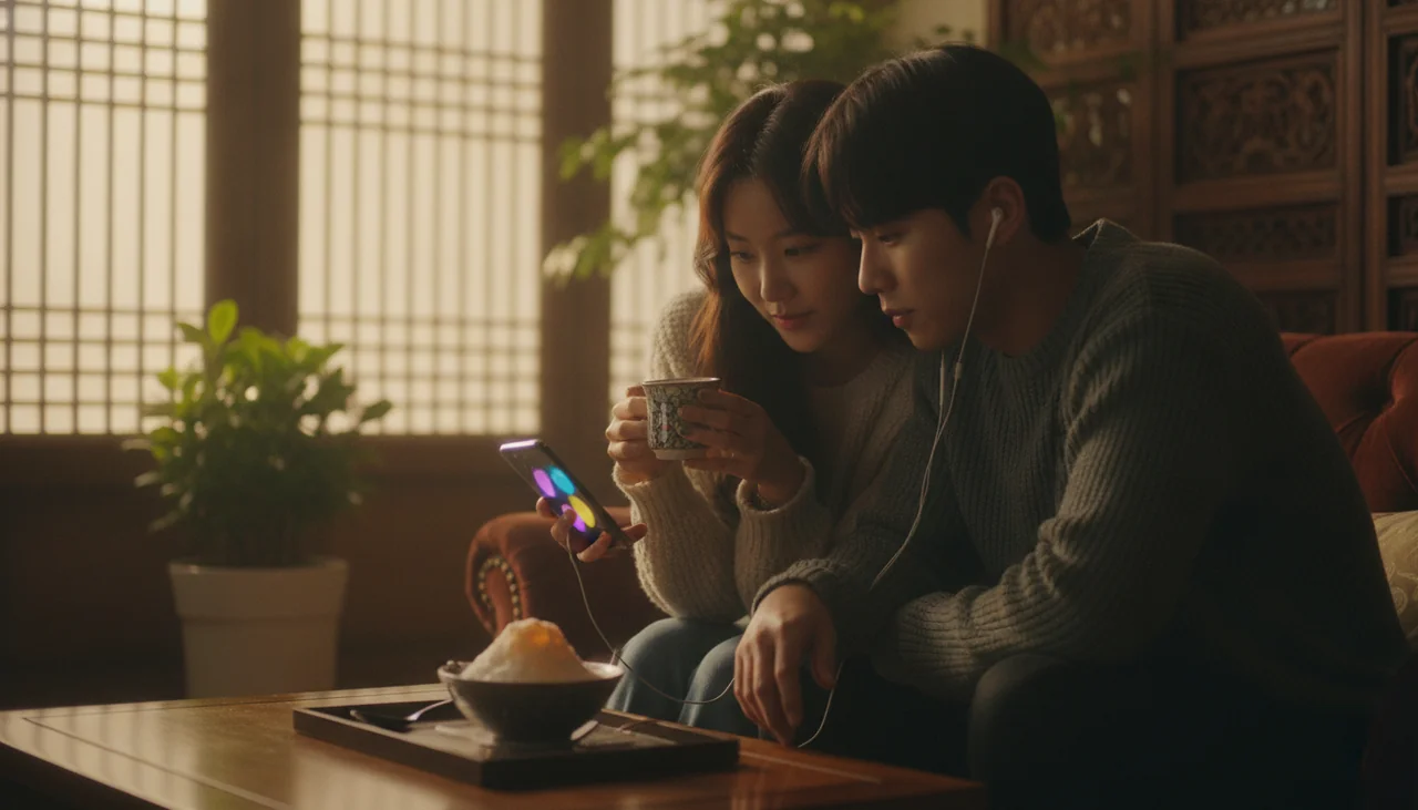 people watching K-drama on phone